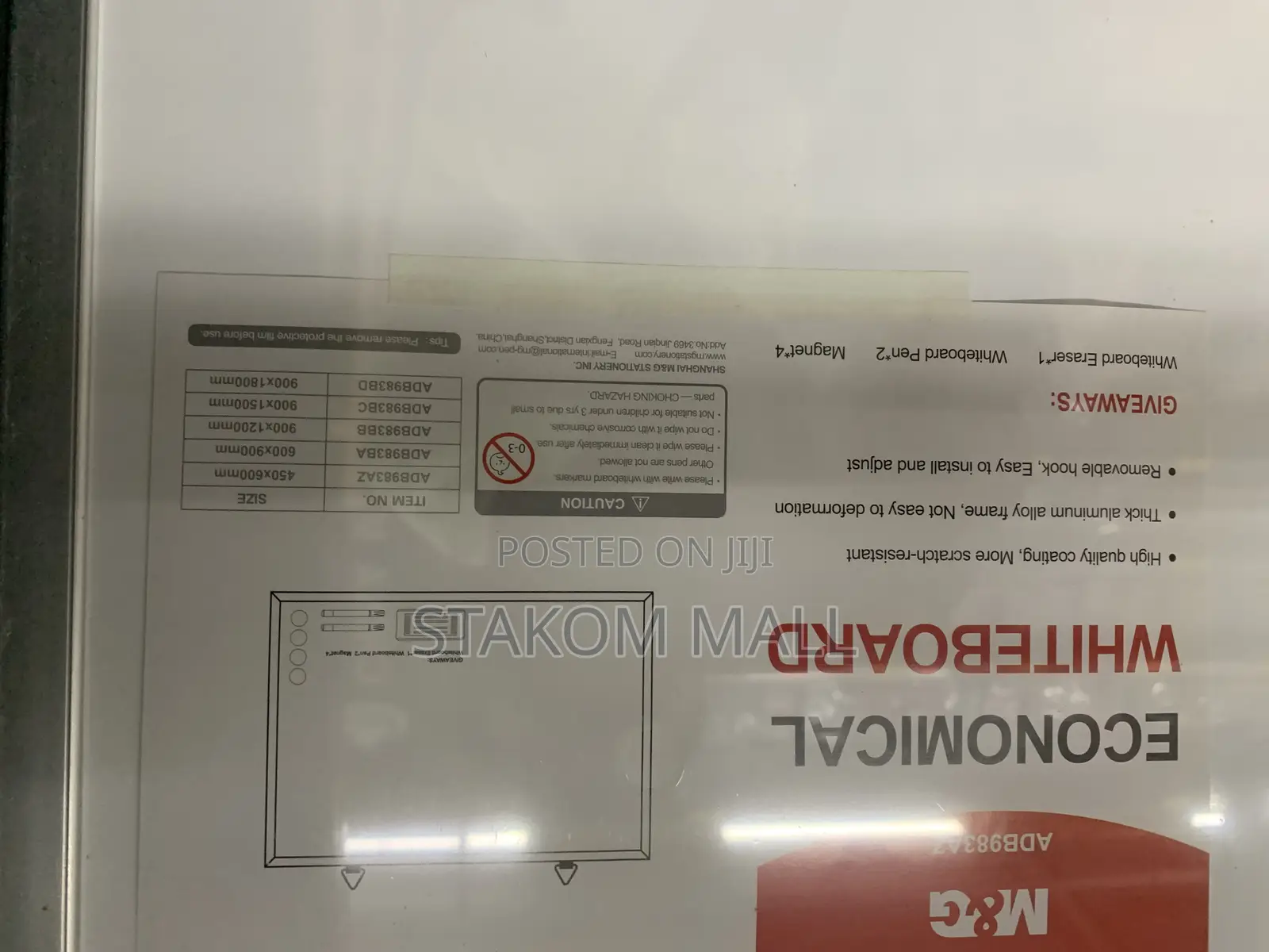White Marker Board - 120 by 240cm Foreign Board Set With Stand