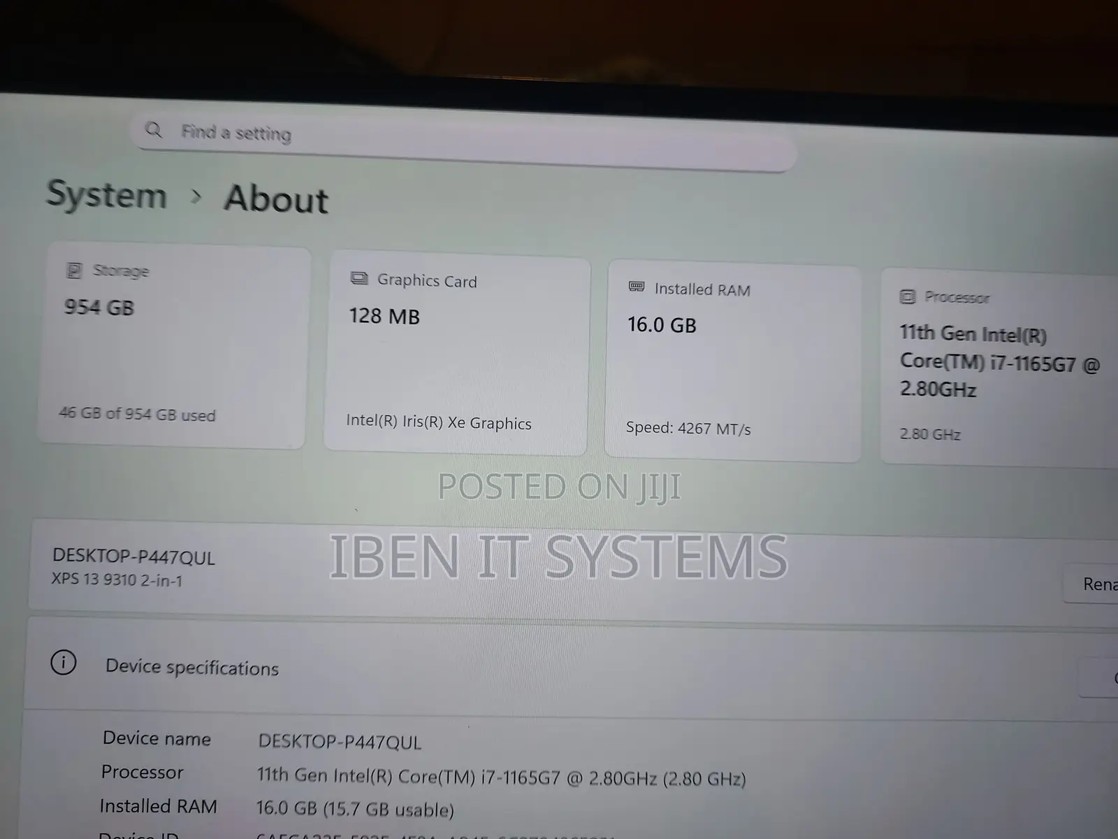 Laptop Dell XPS 13 9310 16GB Intel Core i7 SSD 1T