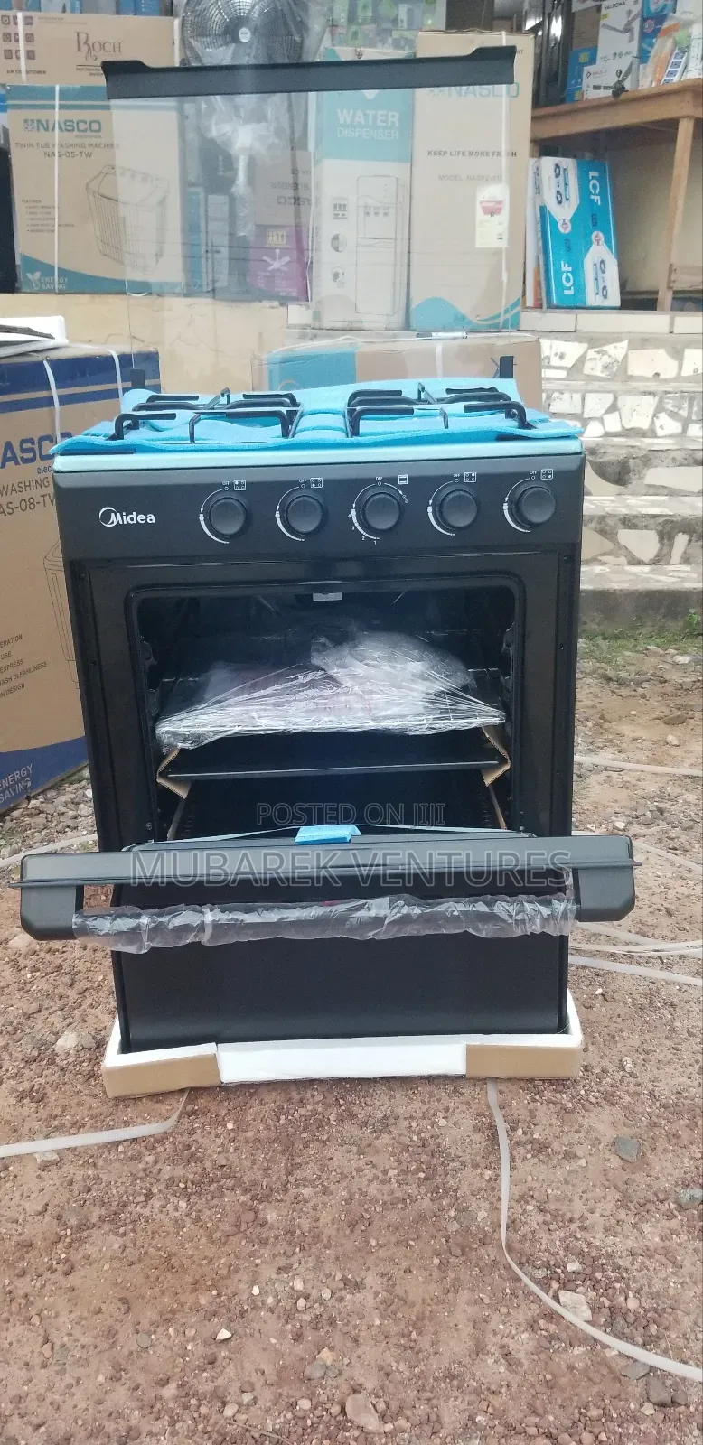 Midea 4 Burner Gas Cooker Lid Mirror With Grill