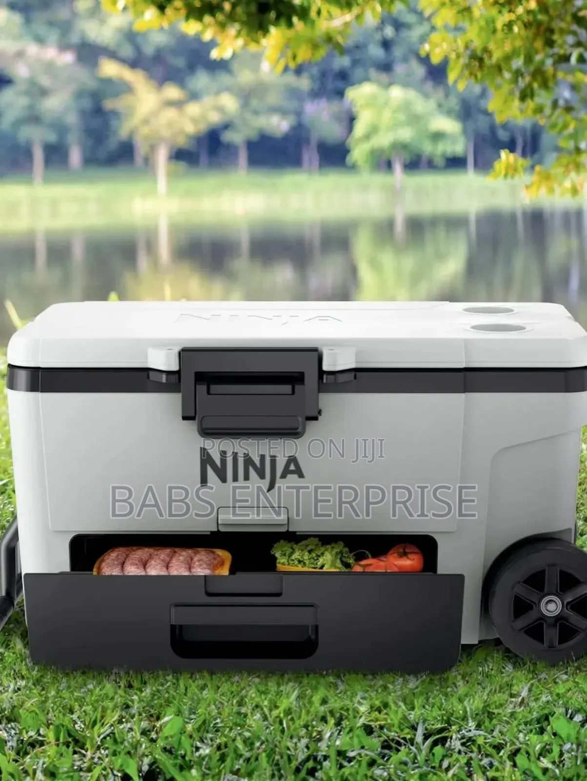 Ninja Frostvault 65qt/ 61l Wheeled Cooler With Dry Zone, Could White