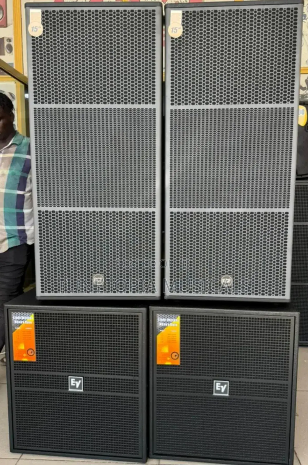 Ev Single Bass And Rcf Full Range Speakers