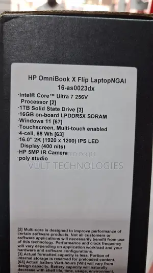 New Laptop HP OmniBook Ultra Flip 16" 16GB Intel Core Ultra 7 SSD 1T