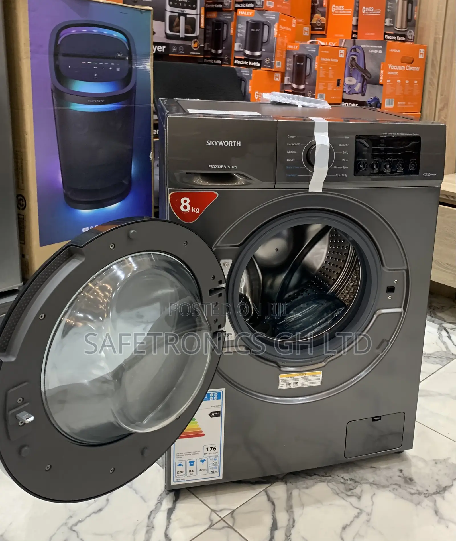 Shop Quality 8kg Skyworth Fully Automatic Grey Frontload Washer