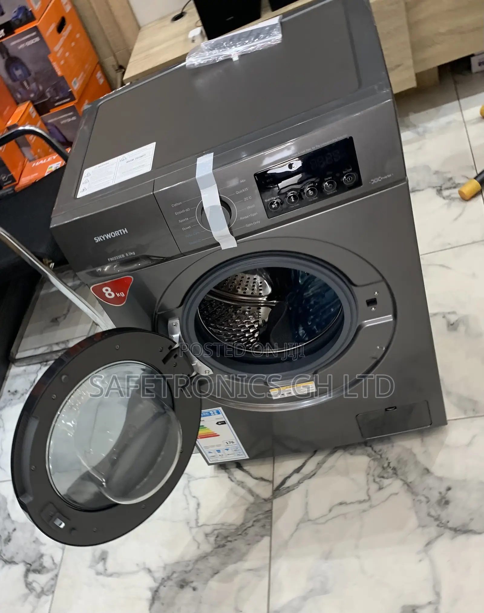 Try Out Skyworth 8kg Grey Frontload Fully Automatic Washer