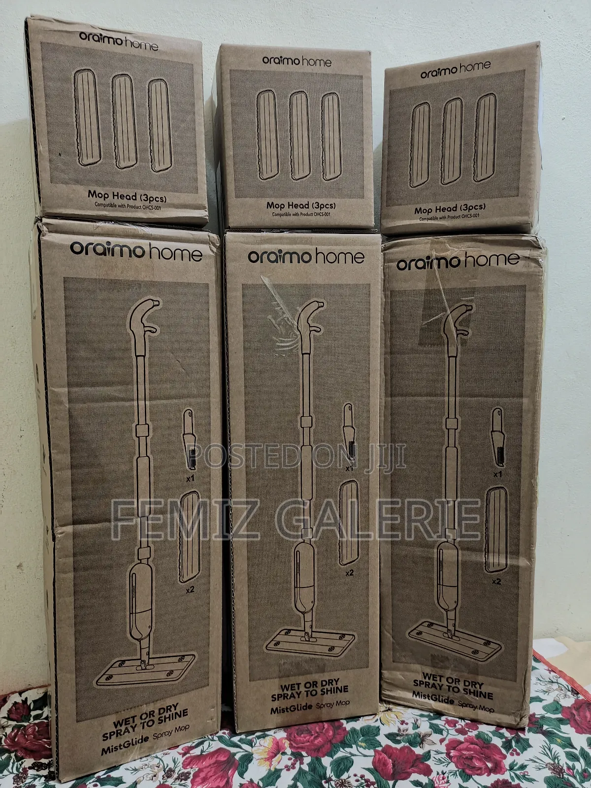 Oraimo Mistglide Spray Mop Plus 4pcs Replacement Mop Pads