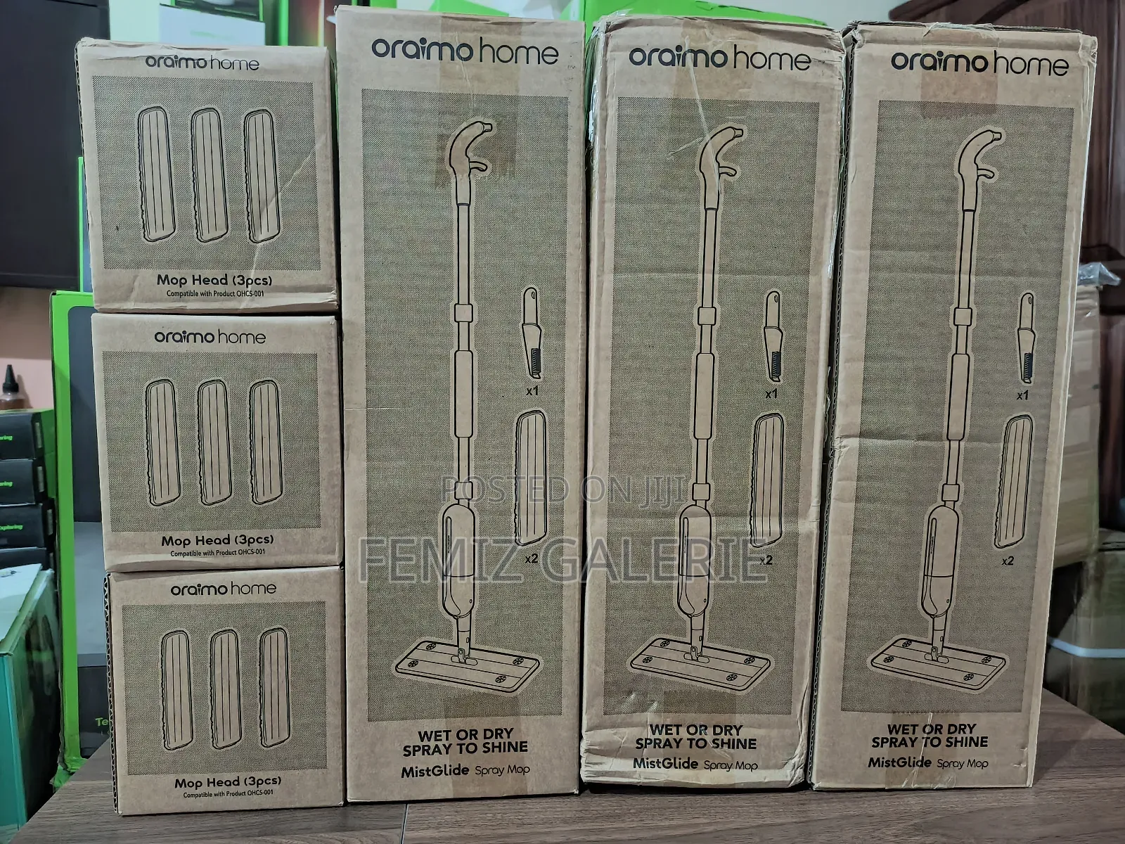Oraimo Mistglide Spray Mop Plus 4pcs Replacement Mop Pads