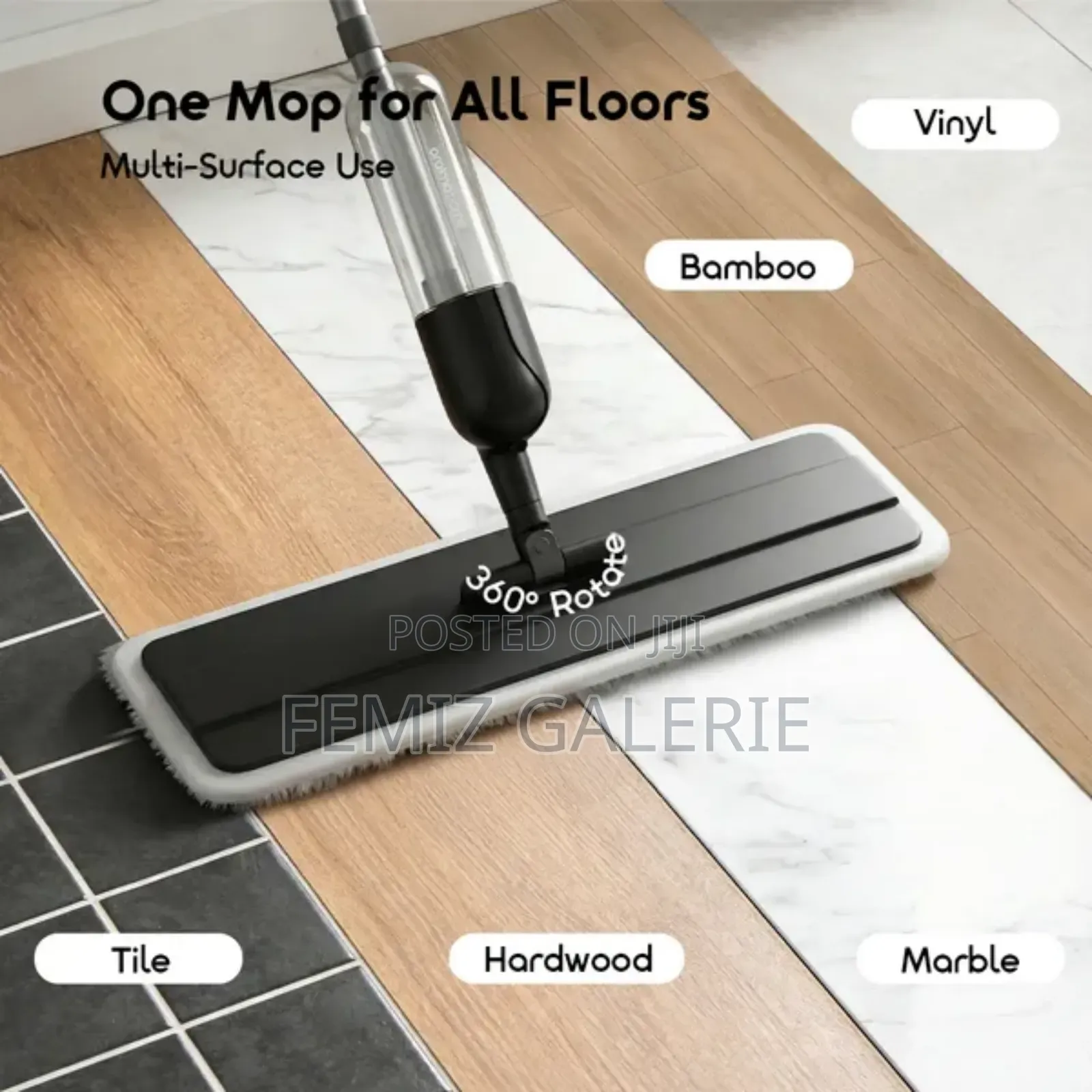 Oraimo Mistglide Spray Mop Plus 4pcs Replacement Mop Pads