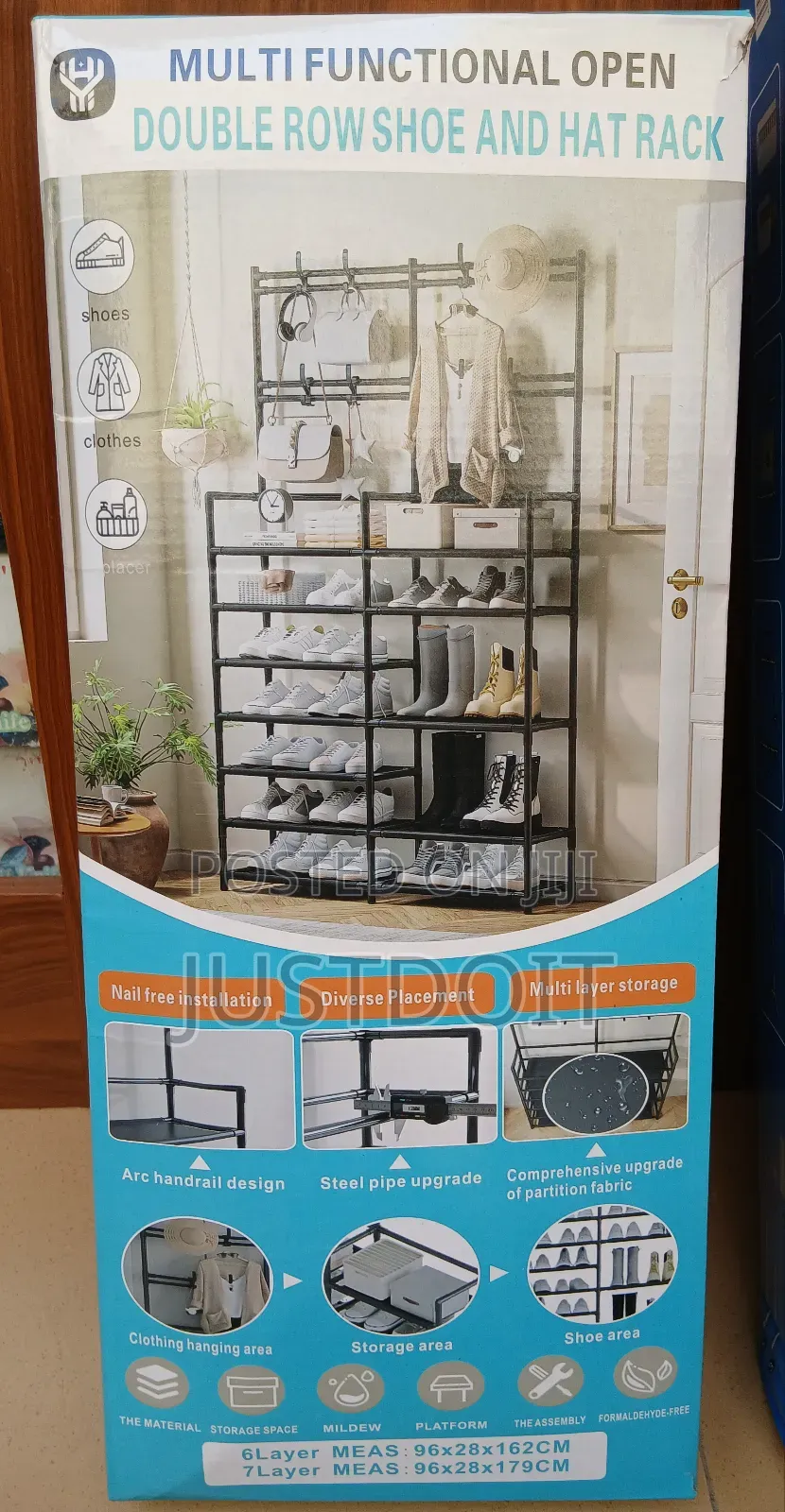Multi Functional Double Row Shoe and Hat Rack