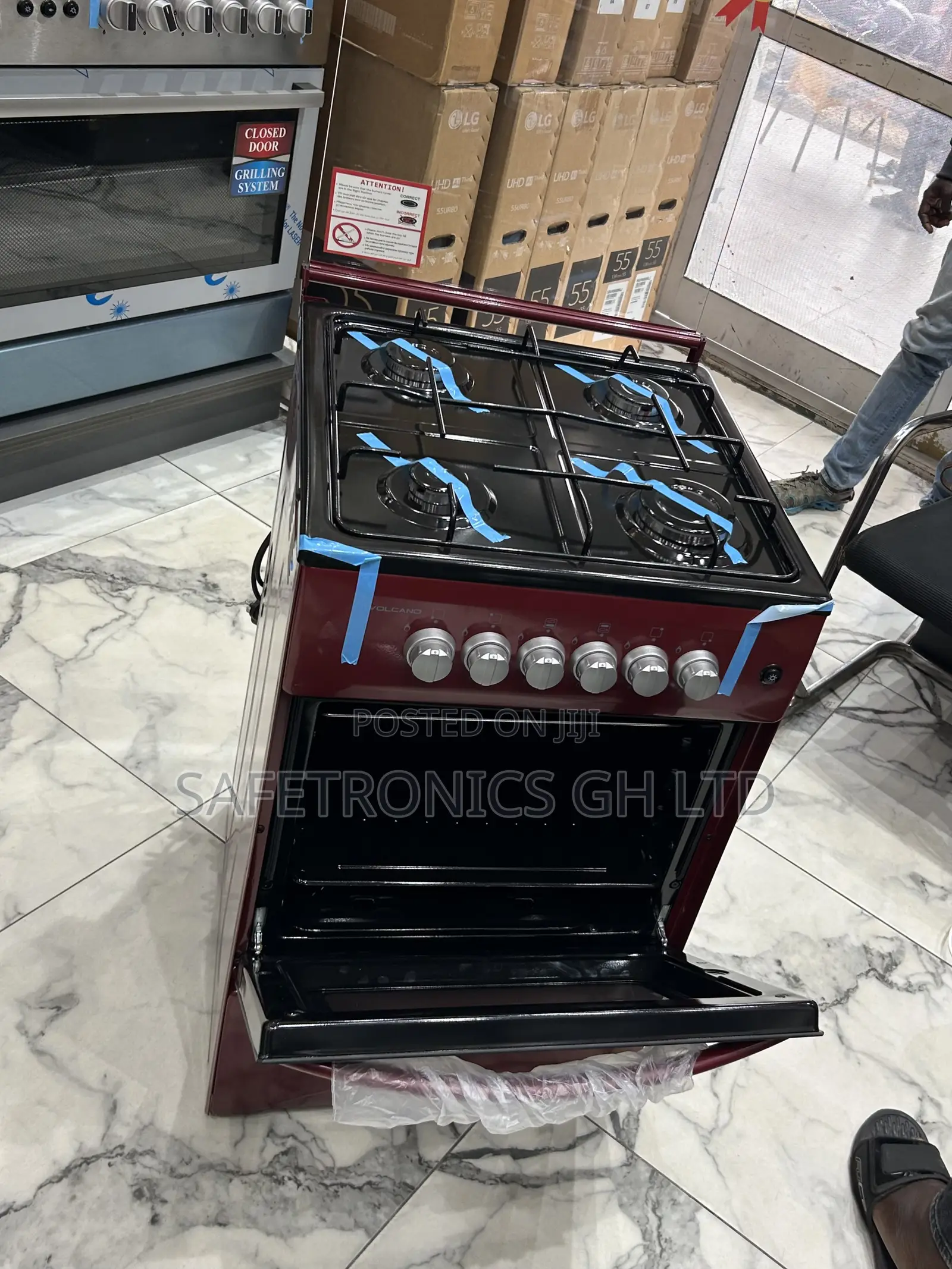Affordable Red 4 Gas Cooker Volcano 50x50 Oven