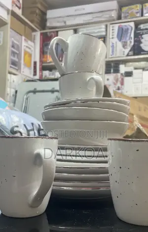 16pc Dinner Set With Mug Brown/Cream