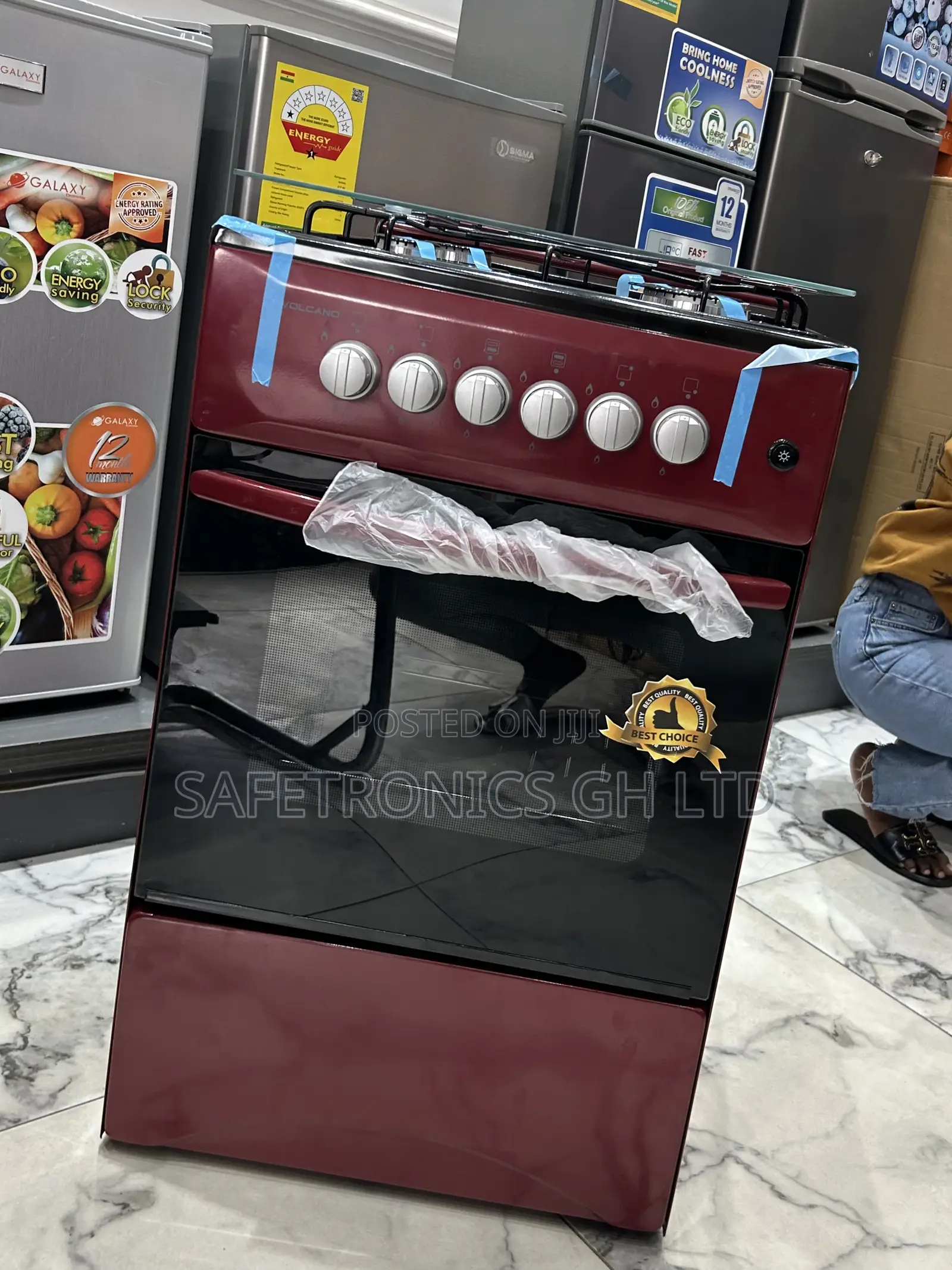 Order Newest Volcano 4 Gas Cooker Electric Red 50x50