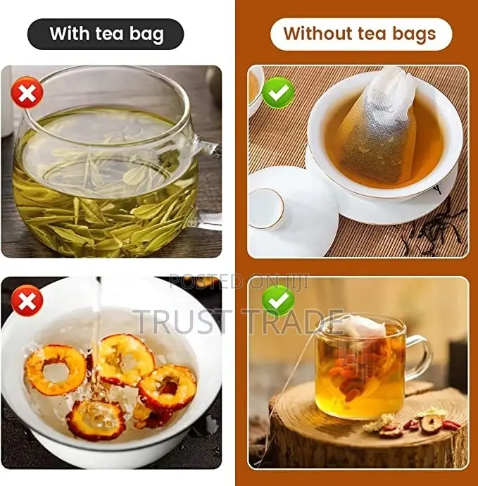 Empty Tea Bags - Non Woven, Draw String- 100pces/Pack