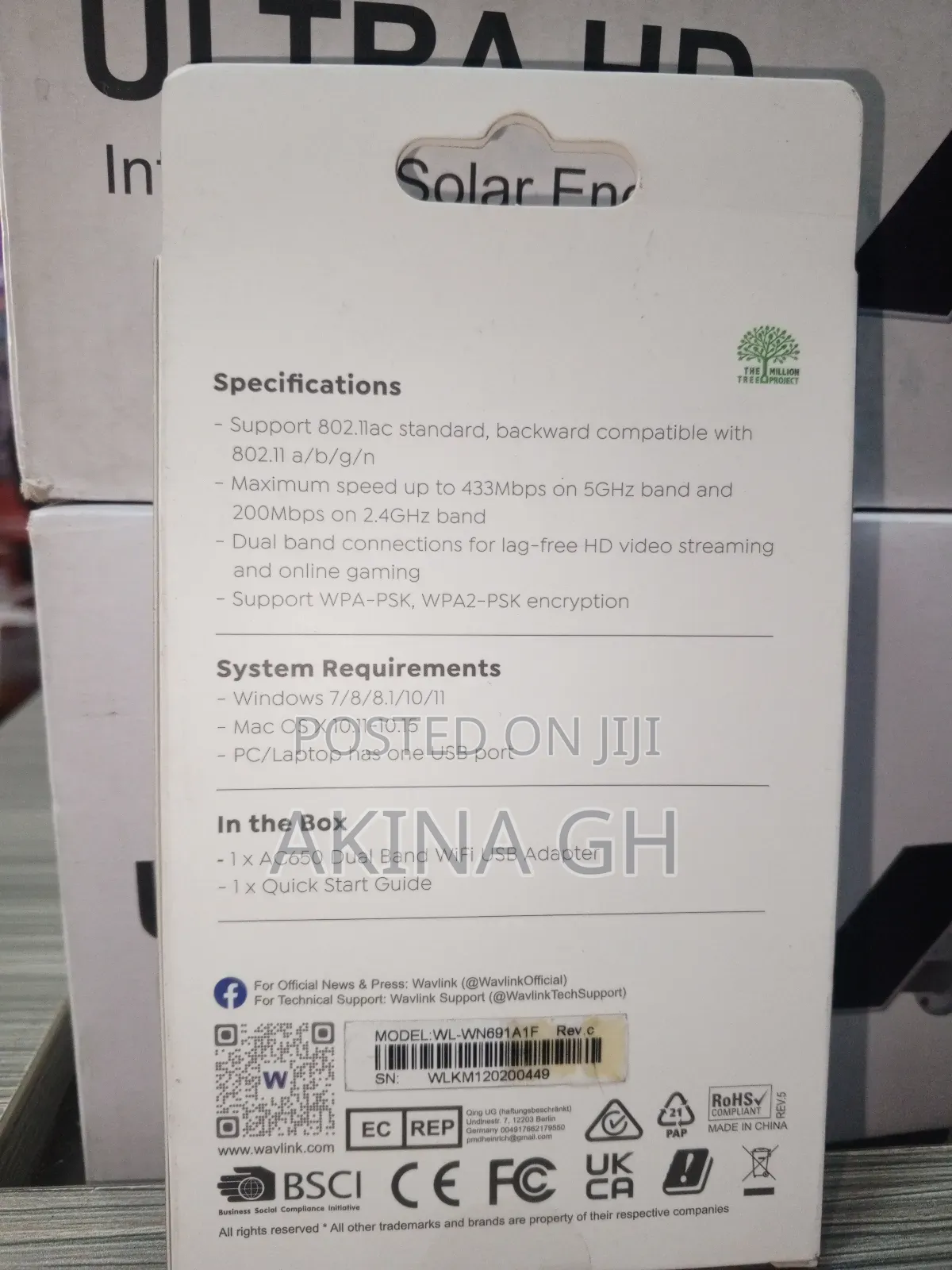 Wavlink Ac650 Dual Band Wi-Fi Usb Adapter