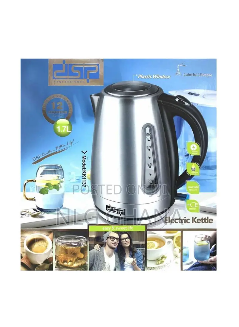 2200w 1.7l Stainless Steel Electric Water Kettle Kk-1137 Ghx1048