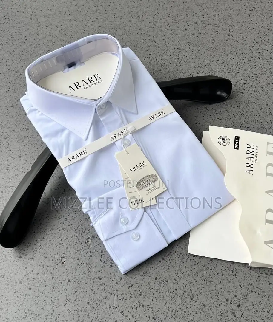 Quality Pure Cotton Arare White Shirt M-3xl