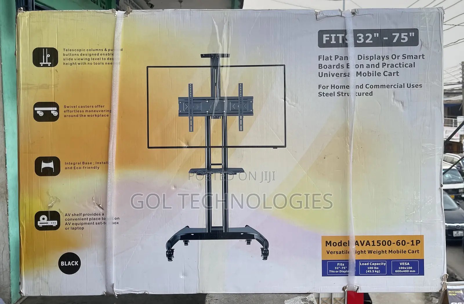 Ava1500-60-1p Tv or Display Stand Fits 32” - 75” Movable Display