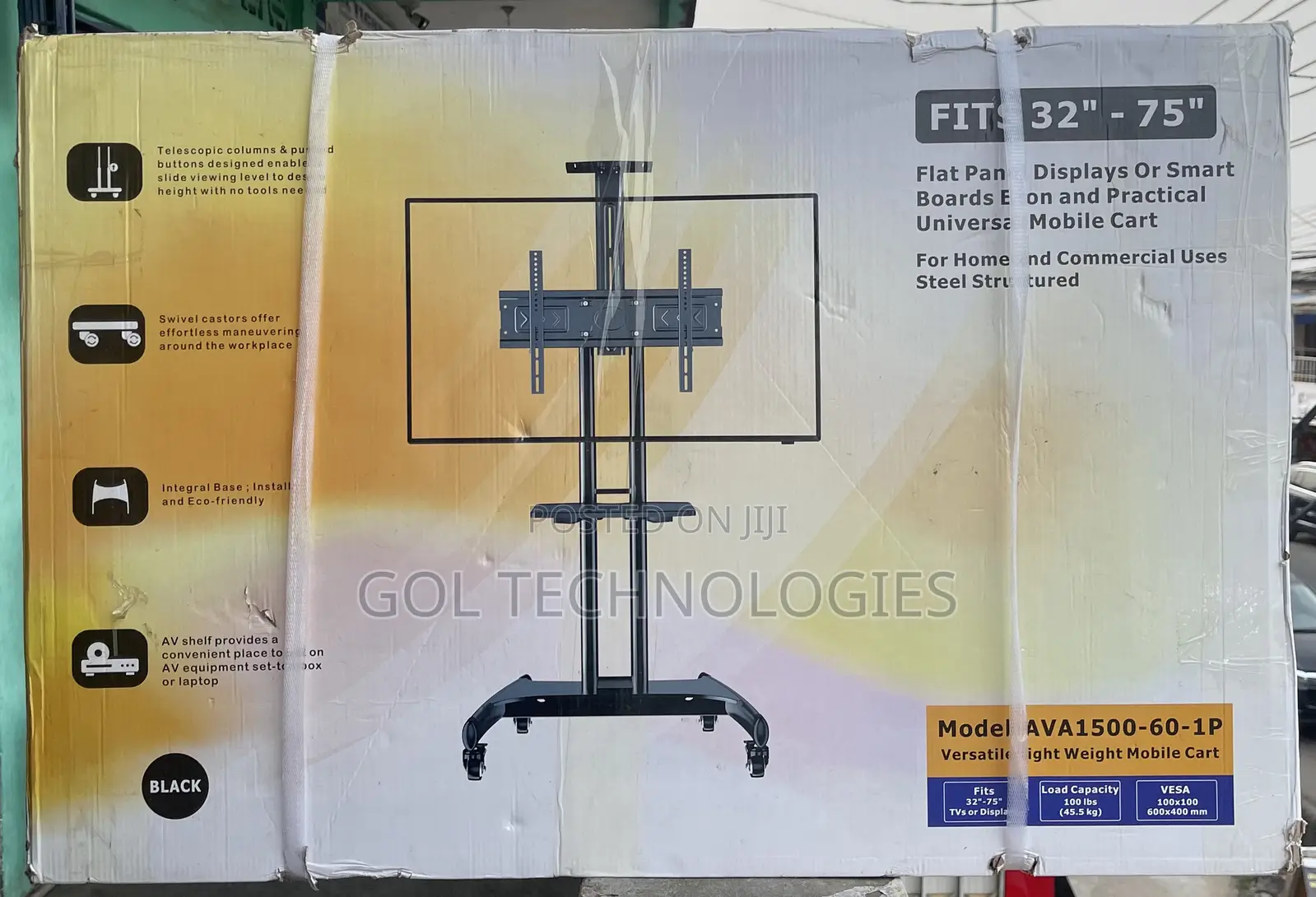 Ava1500-60-1p Tv or Display Stand Fits 32” - 75” Movable Display