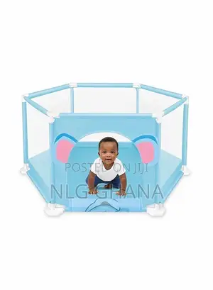 Hexagonal Baby Playpen With Transparent Mesh
