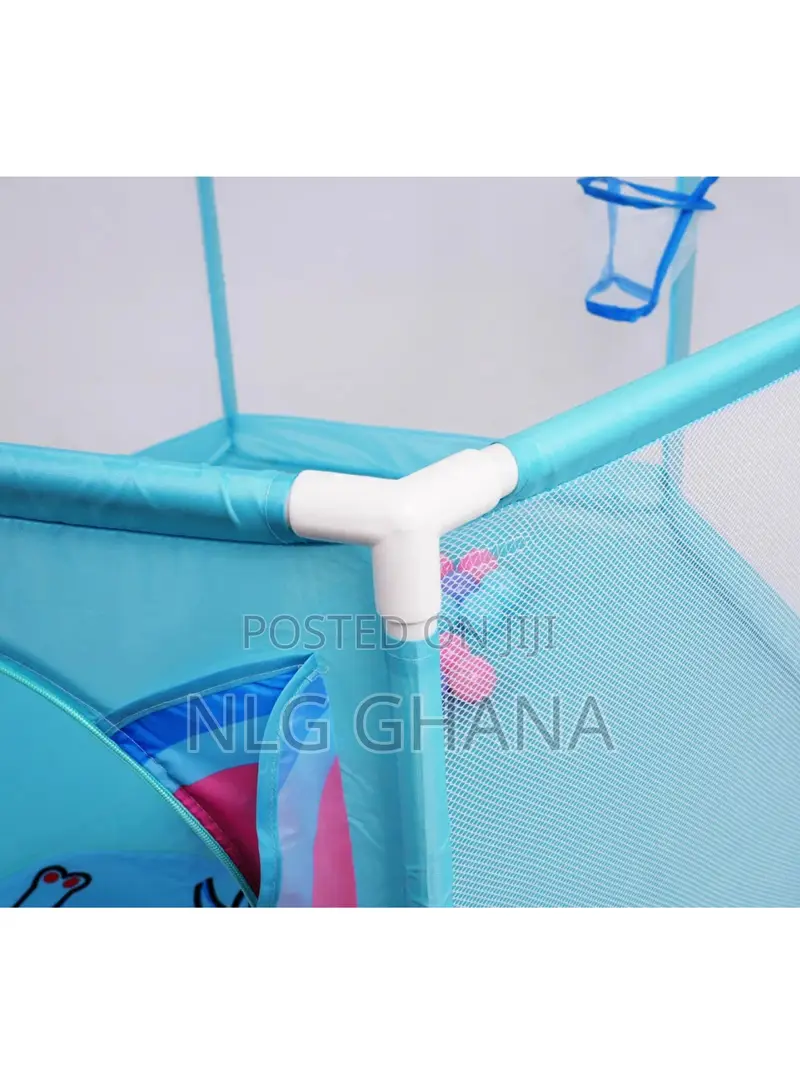 Hexagonal Baby Playpen With Transparent Mesh