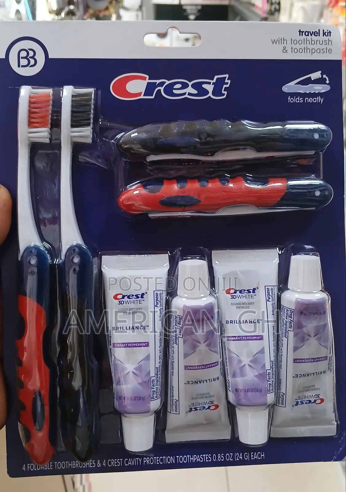 Crest Travel Kit Toothpaste and Toothbrush, 8pcs