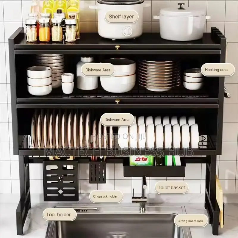 Over The Sink Kitchen Rack (Double Sink And 2 Tier )