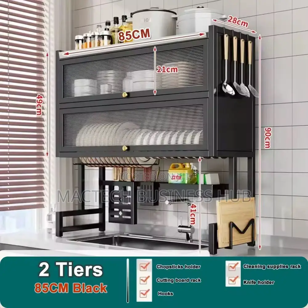 Over The Sink Kitchen Rack (Double Sink And 2 Tier )
