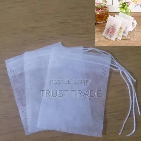 Empty Tea Bags - Corn Fibre - Drawstring 100 Pces/Pack
