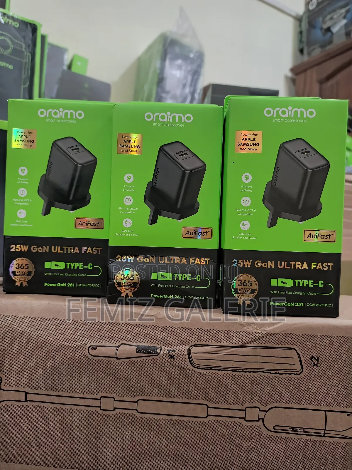 Oraimo Powergan 251 25w Gan Fast Mini Charger Set