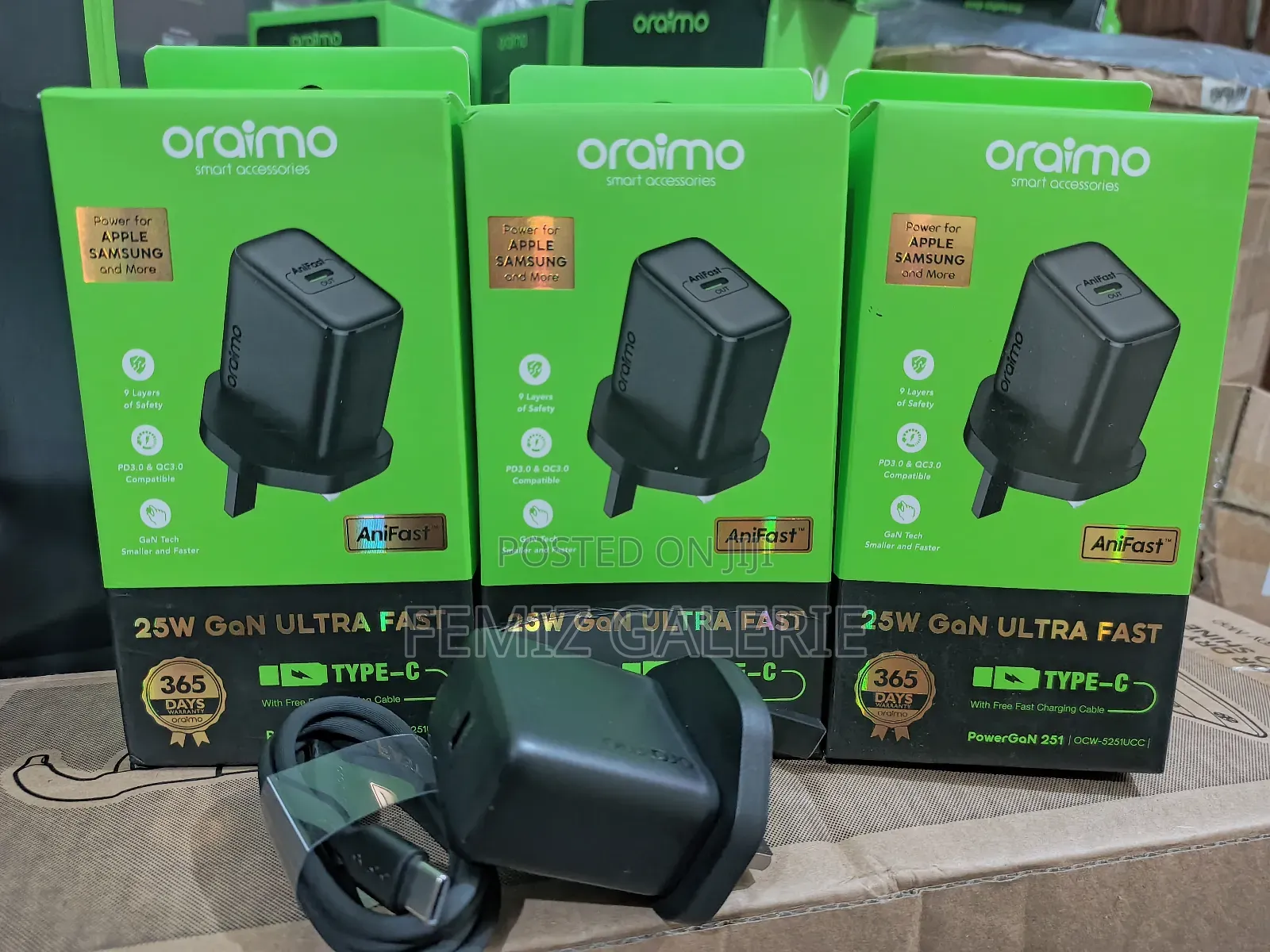 Oraimo Powergan 251 25w Gan Fast Mini Charger Set