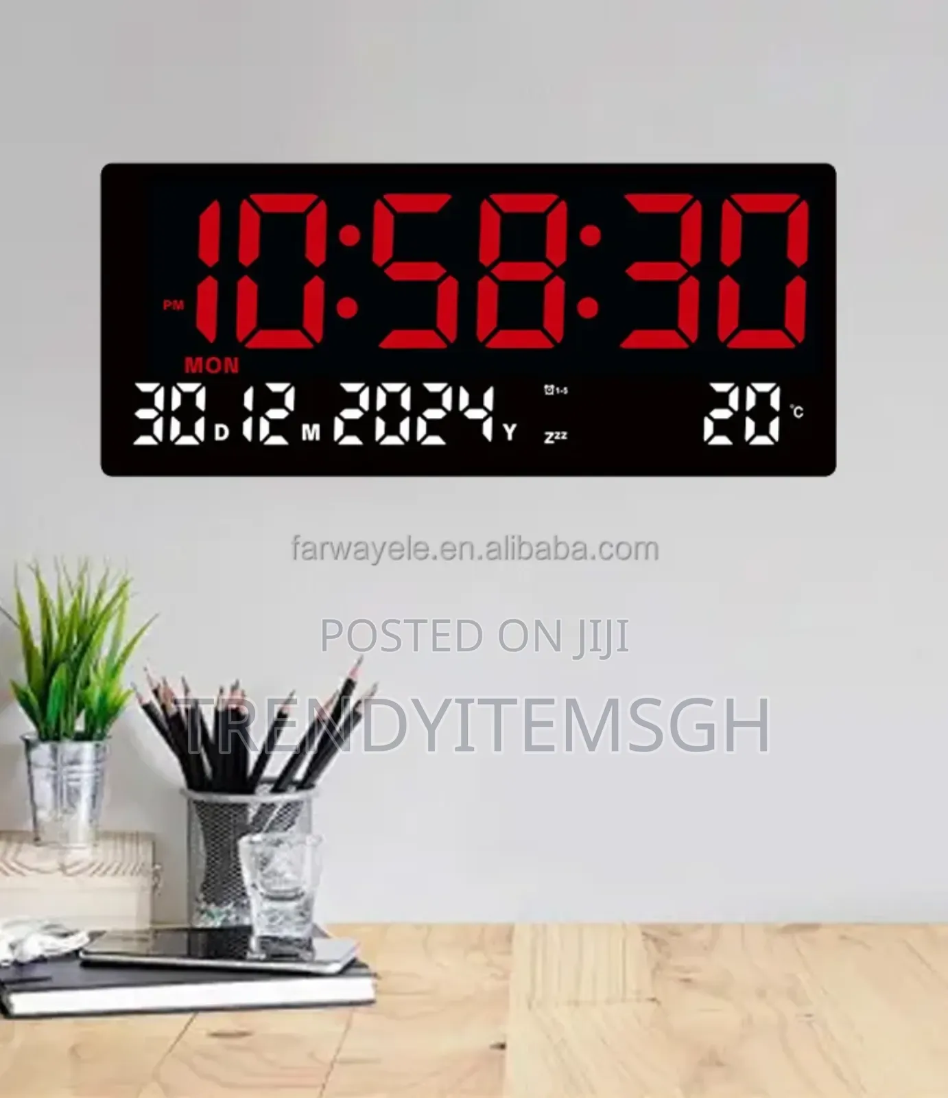 Super Large Screen Led Display Wall Mounted Digital Clock