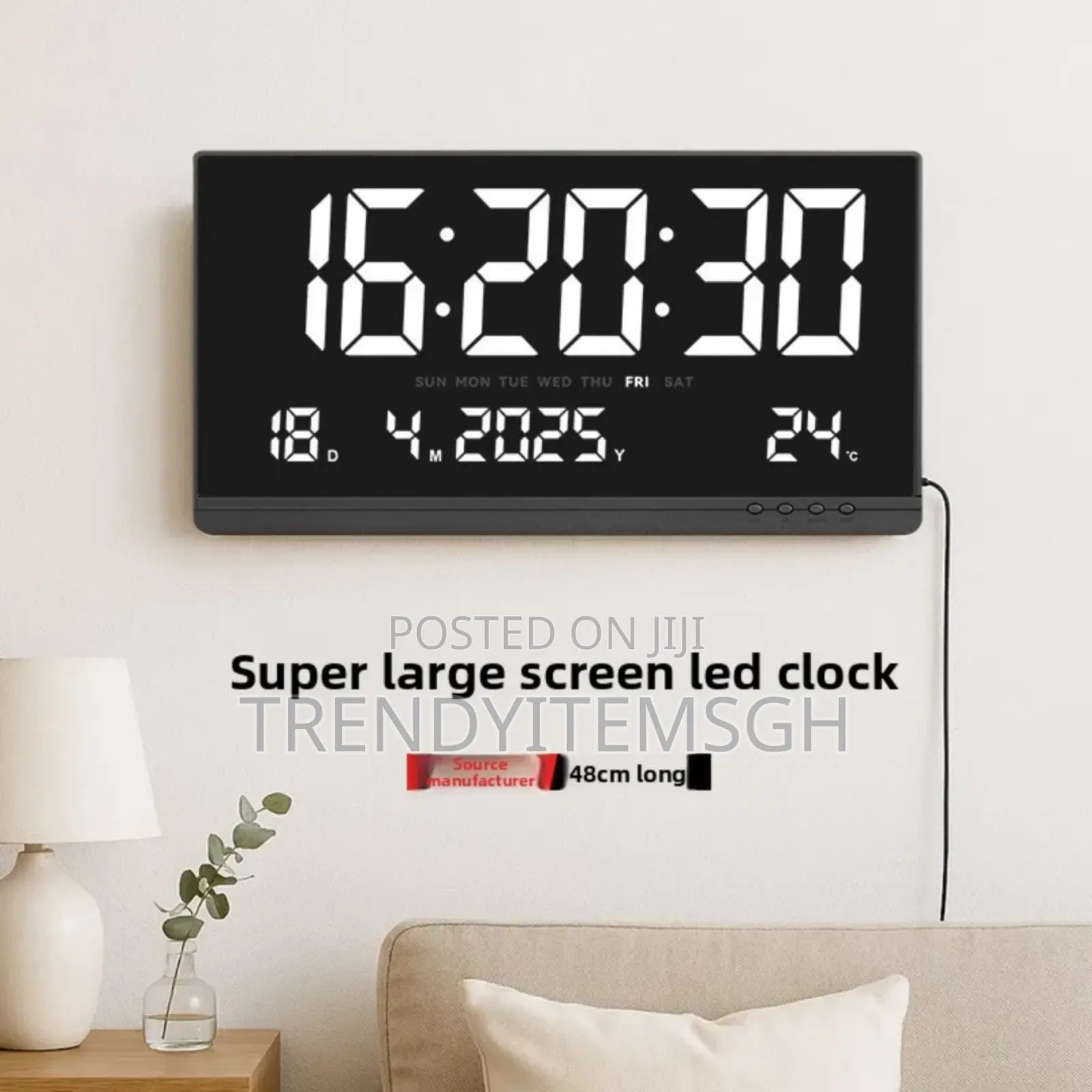 Super Large Screen Led Display Wall Mounted Digital Clock