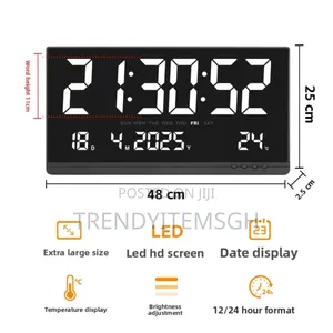 Super Large Screen Led Display Wall Mounted Digital Clock