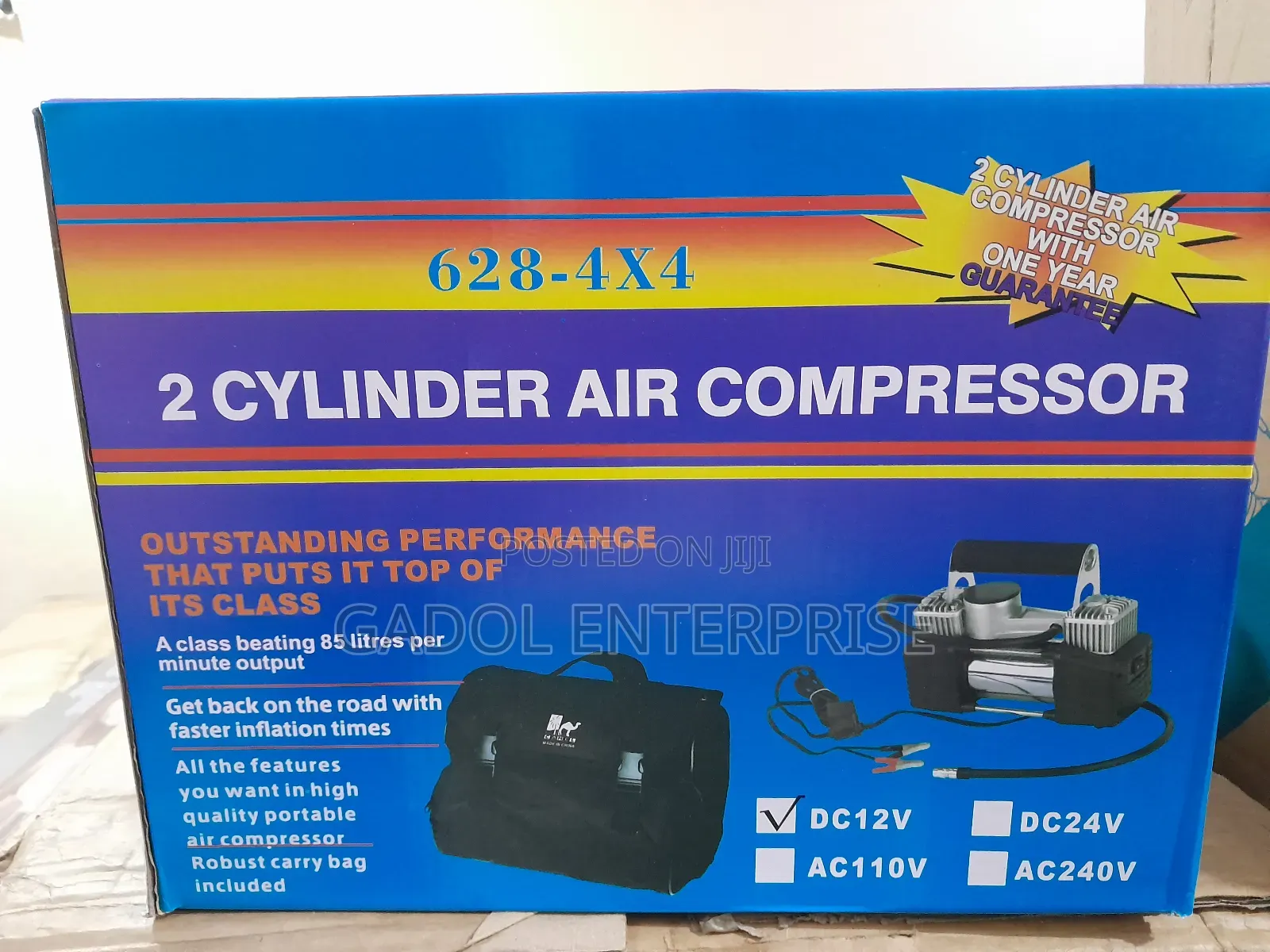 2 Cylinder Air Compressor Tire Pump Inflator