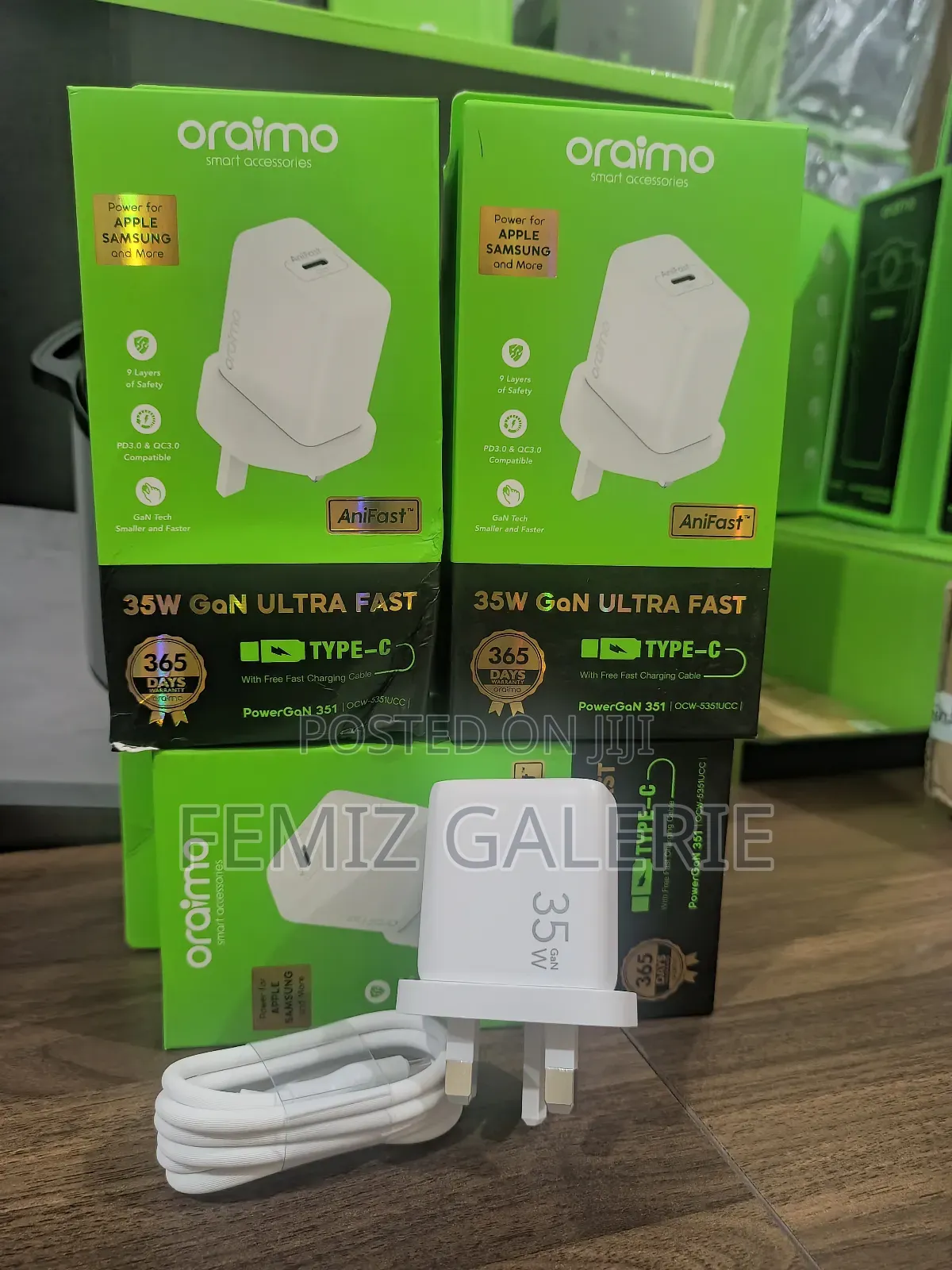 Oraimo Powergan 351 35w Gan Ultra Fast Charger Kit
