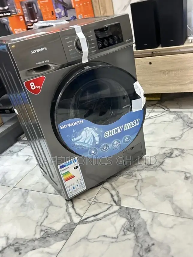8kg Skyworth Full Automatic Grey Frontload Washer