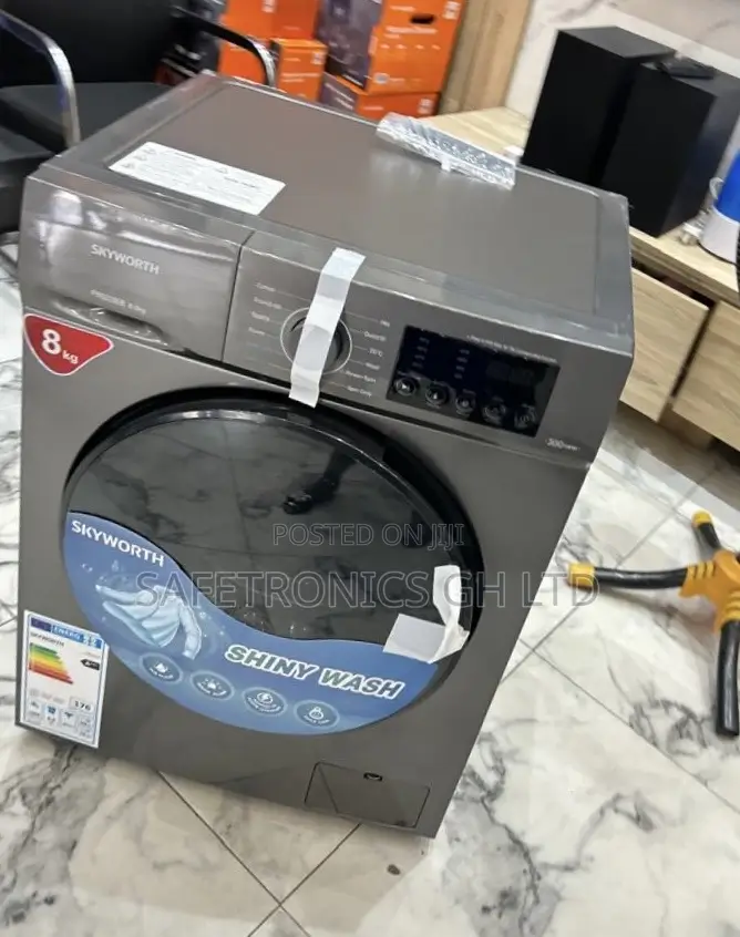 Ultra Modern Skyworth Grey Full Automatic Frontload 8kg Washer