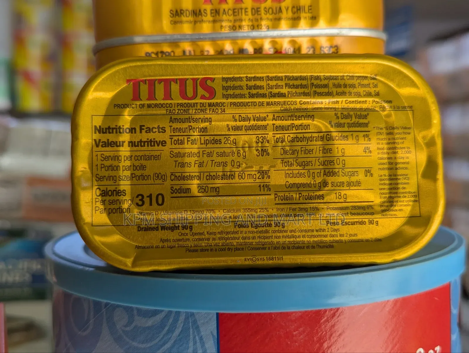 Titus Sardine in Soybean Oil and Chili Pepper (Usa 125g(