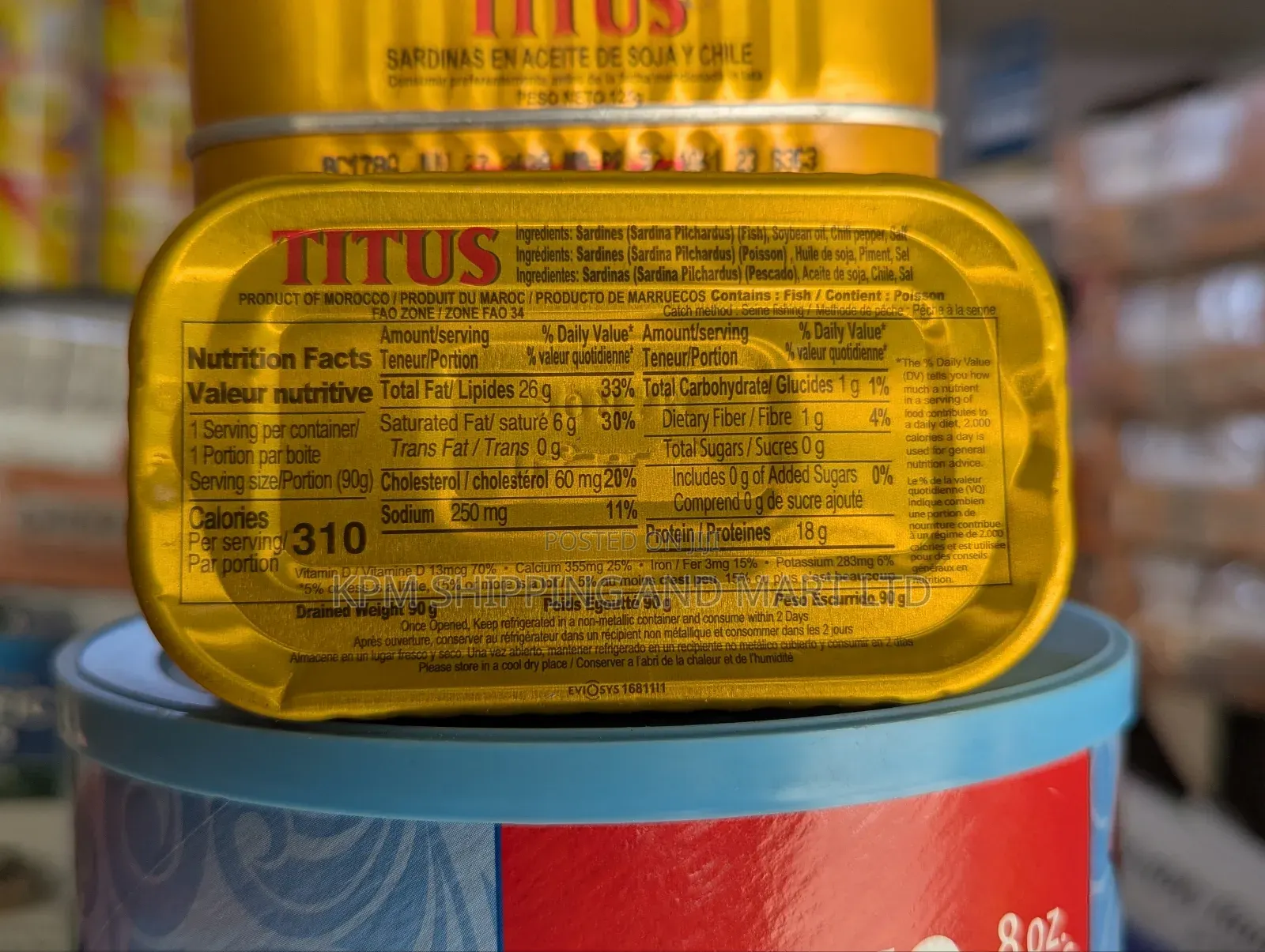 Titus Sardine in Soybean Oil and Chili Pepper (Usa 125g(