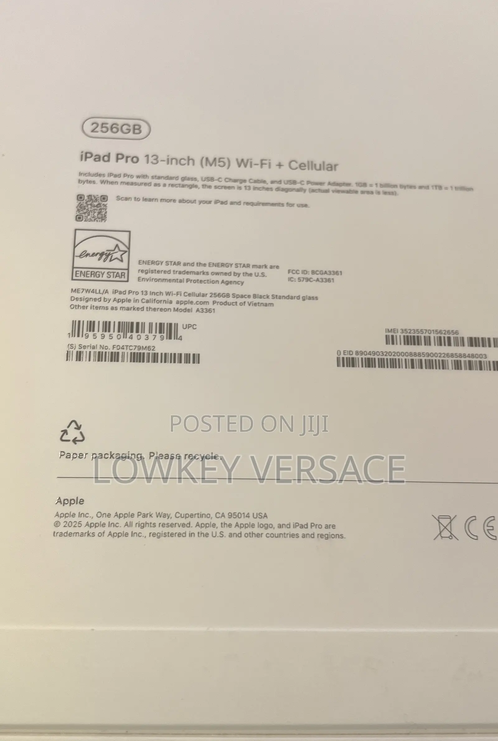 New Apple iPad Pro 13 (2025) 256 GB Gray