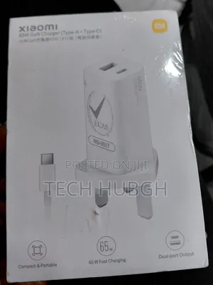Xoaomi 65w Gan Charger (Type -a + Type -C )