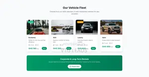 Modern Car Rental Website – Call and Whatsapp Booking (Ready to Use)