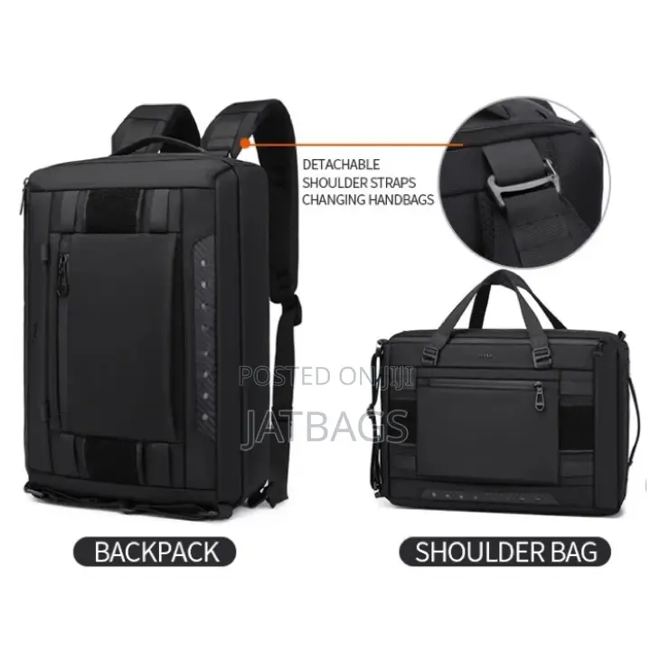 3-in-1- Black Hand Shoulder Laptop Backpack (Free Delivery)