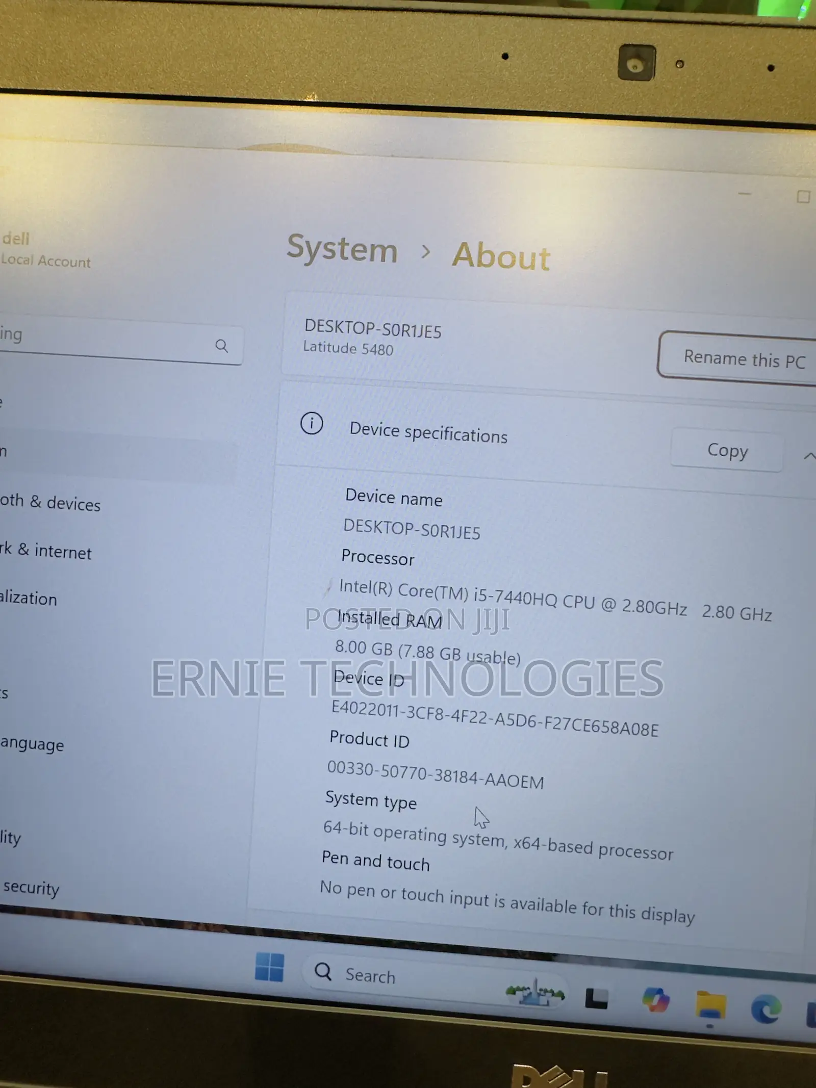 Laptop Dell Latitude 5480 8GB Intel Core i5 SSD 256GB