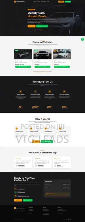 Ready-to-Use Car Dealership Website (Whatsapp and Phone Leads)