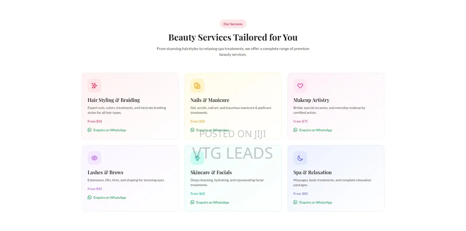 Ready-Made Beauty Salon Website - Affordable and Mobile Friendly
