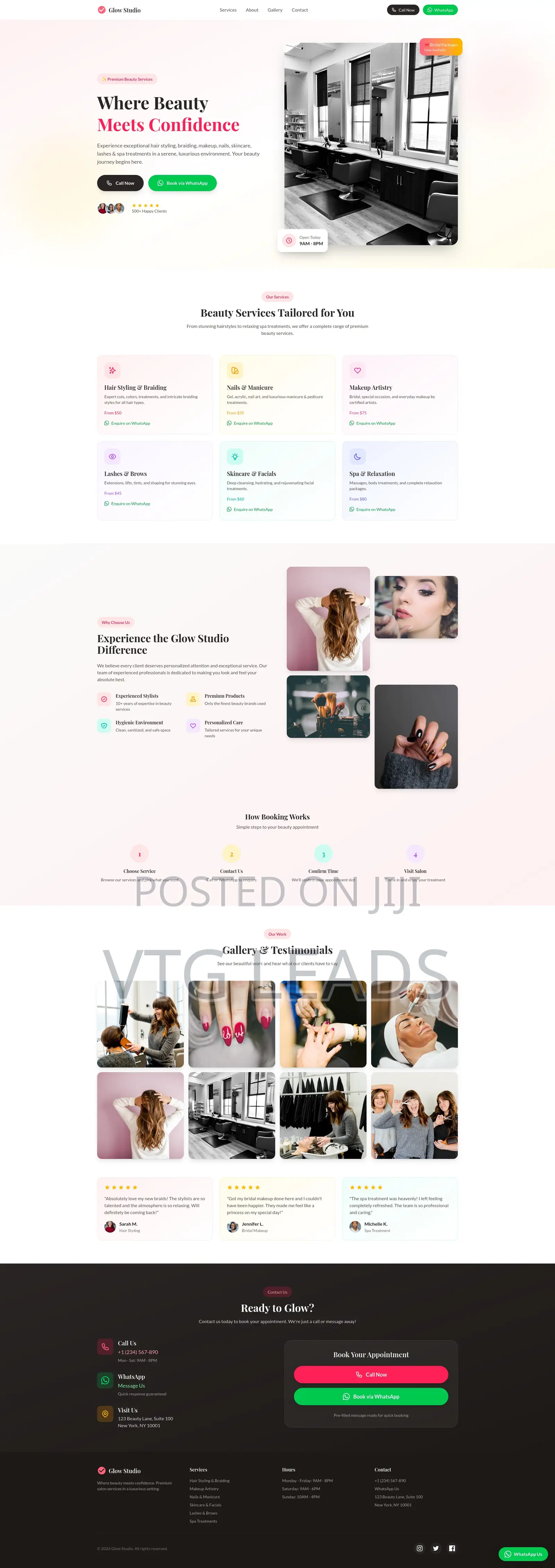 Ready-Made Beauty Salon Website - Affordable and Mobile Friendly