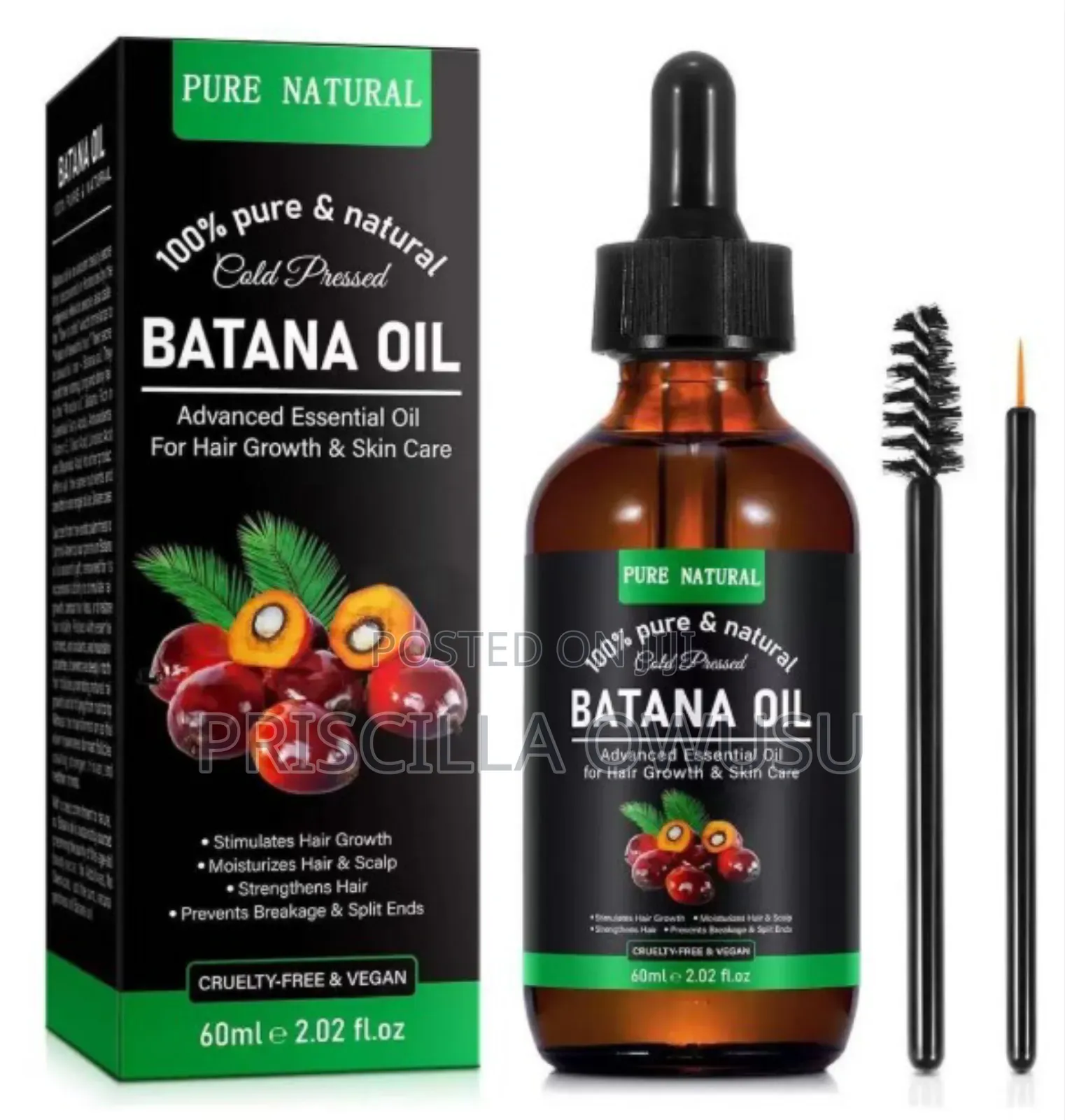 Cold Pressed 100% Pure Batana Oil for Hair Growth