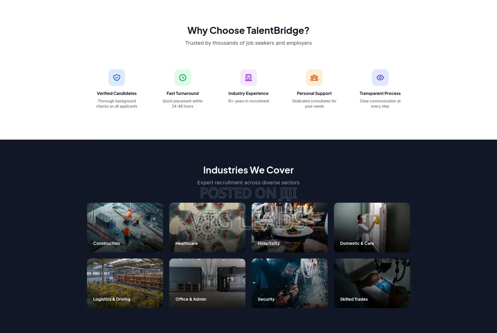 Professional Staffing Agency Website (Instant Enquiries)