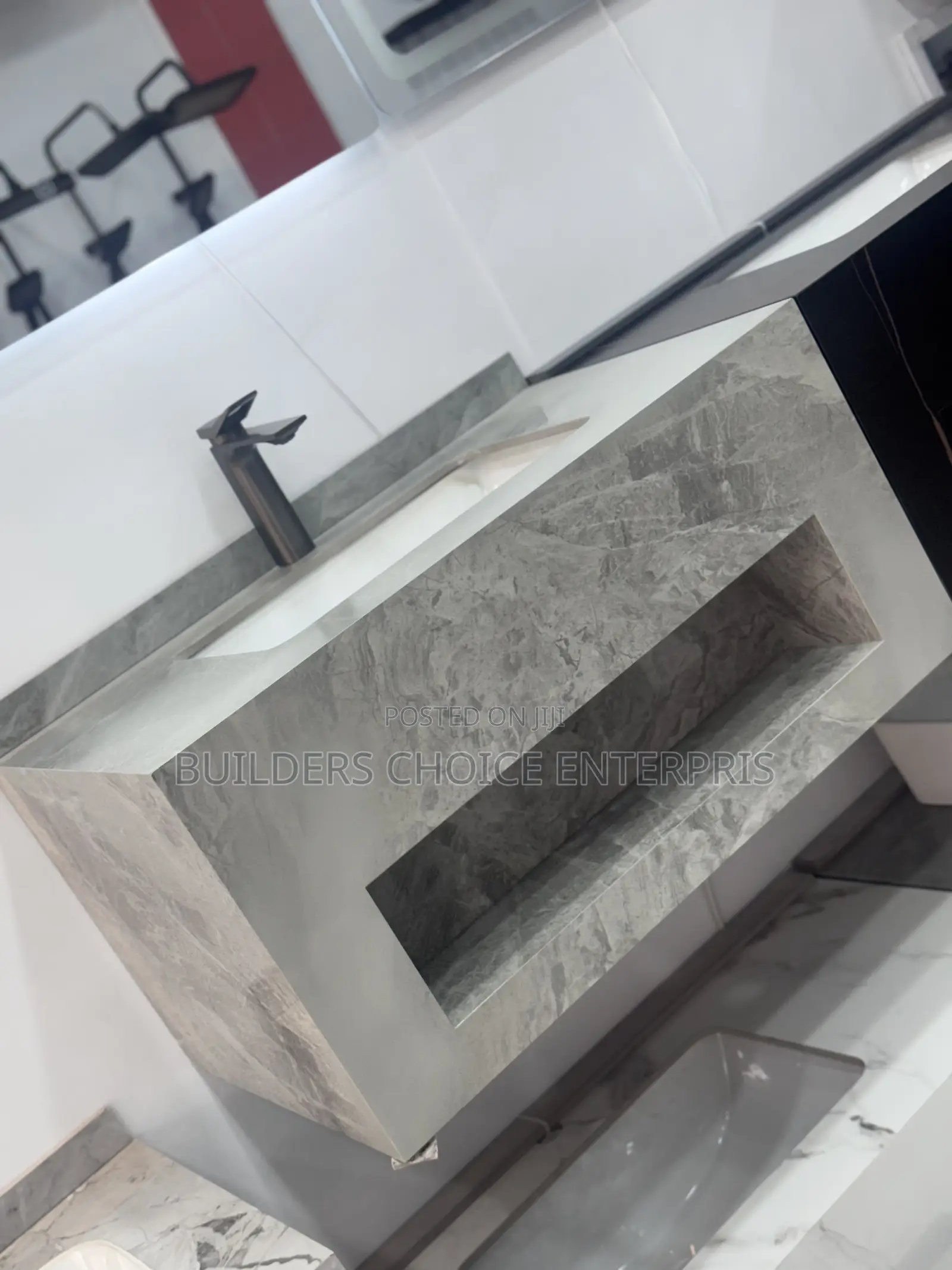 Marble Single Basin With Led Mirror