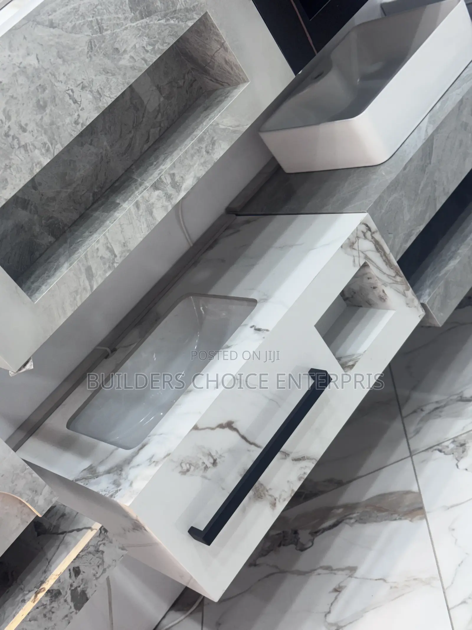 Marble Single Basin With Led Mirror